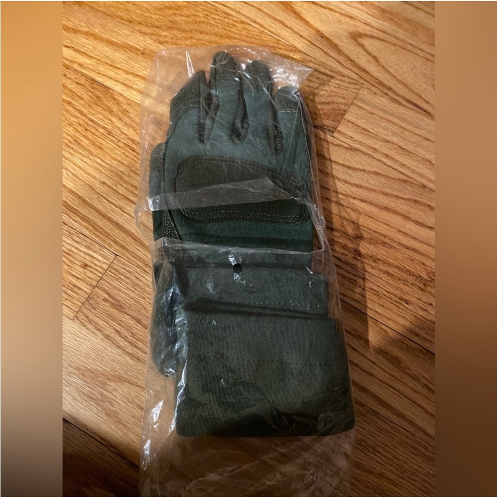 Ansell NWT ActivArmr Combat Military Work Extended Cuff Gloves Leather Green XL